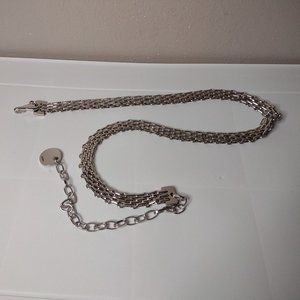 40 Inch Heavy Metal Silver Tone Chain Link Belt